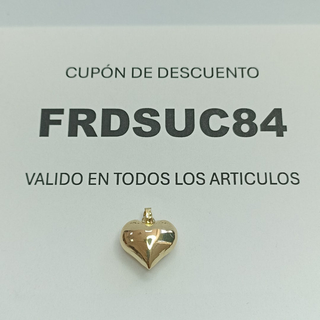 DIJE TEJIDO CORAZON LISO 14K 1.3 GR (NUEVO)