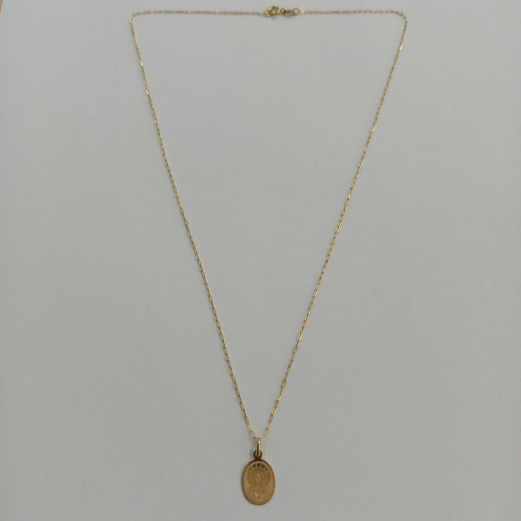 CADENA,MEDALLA RELIGIOSA ORO 14 K 1,20 GRMS (SEMINUEVO)