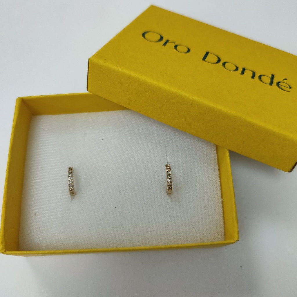 ARETES ARRACADAS CON CIRCONIAS 10K 1.2 GR (NUEVO)