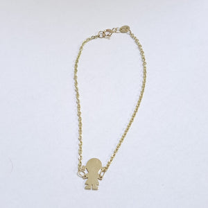 PULSERA ESP CON DIJE DE NIÑA 14K 18 CM 1.4 GR (NUEVO)