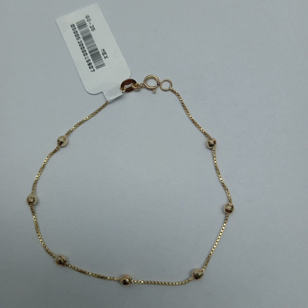 PULSERA ESPECIAL CON BOLITAS 14K 18 CM 1.4 GR (NUEVO)