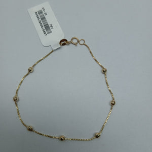 PULSERA ESPECIAL CON BOLITAS 14K 18 CM 1.4 GR (NUEVO)