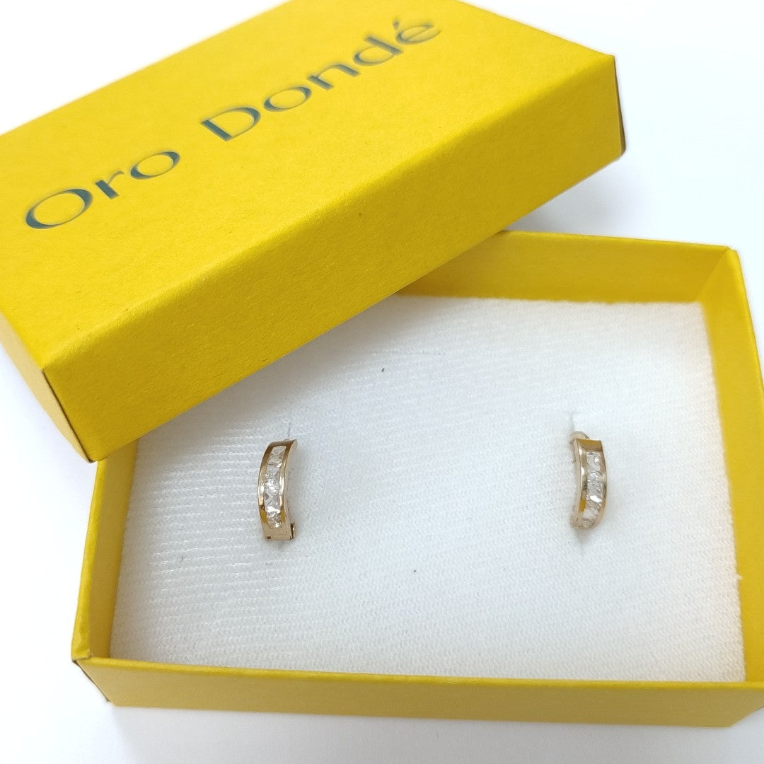 ARETES ARRACADAS C CIRCONIAS 10K 1.2 GR (NUEVO)
