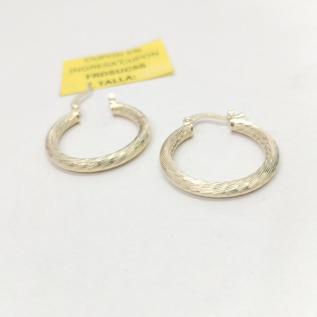 ARETES TEJIDO ARRACADAS ASTRIADAS 14K 2.8 GR (NUEVO)