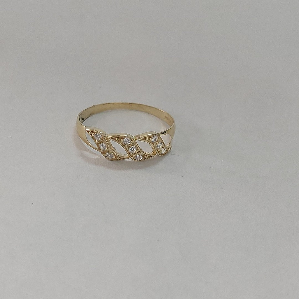 ANILLOS FIG FLOR C CIRCONIAS 14K TALLA 9 1.3 GR (NUEVO)