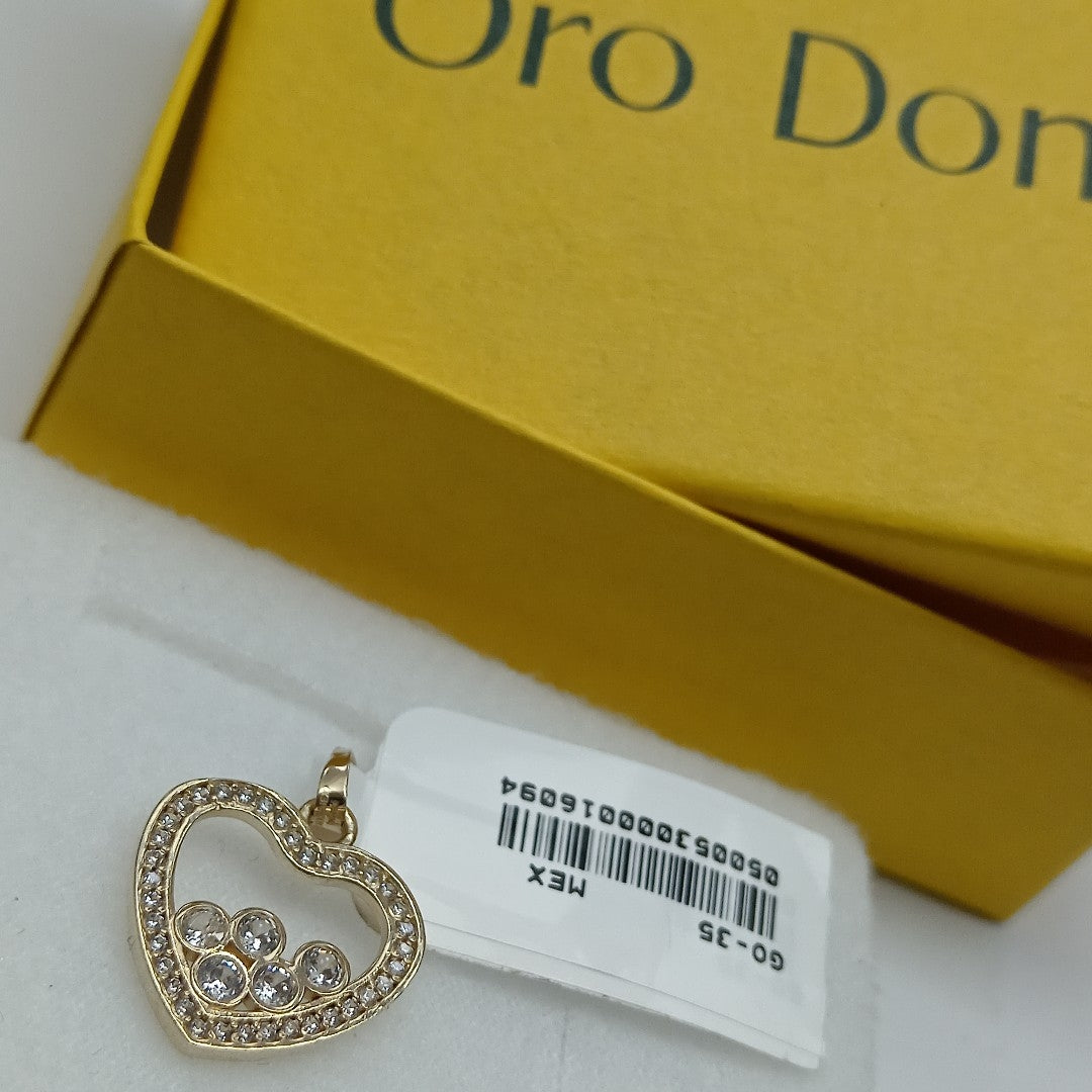 DIJE CORAZON CON CIRCONIAS 14K 1.7 GR (NUEVO)