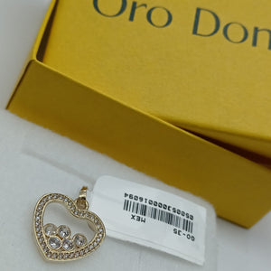 DIJE CORAZON CON CIRCONIAS 14K 1.7 GR (NUEVO)