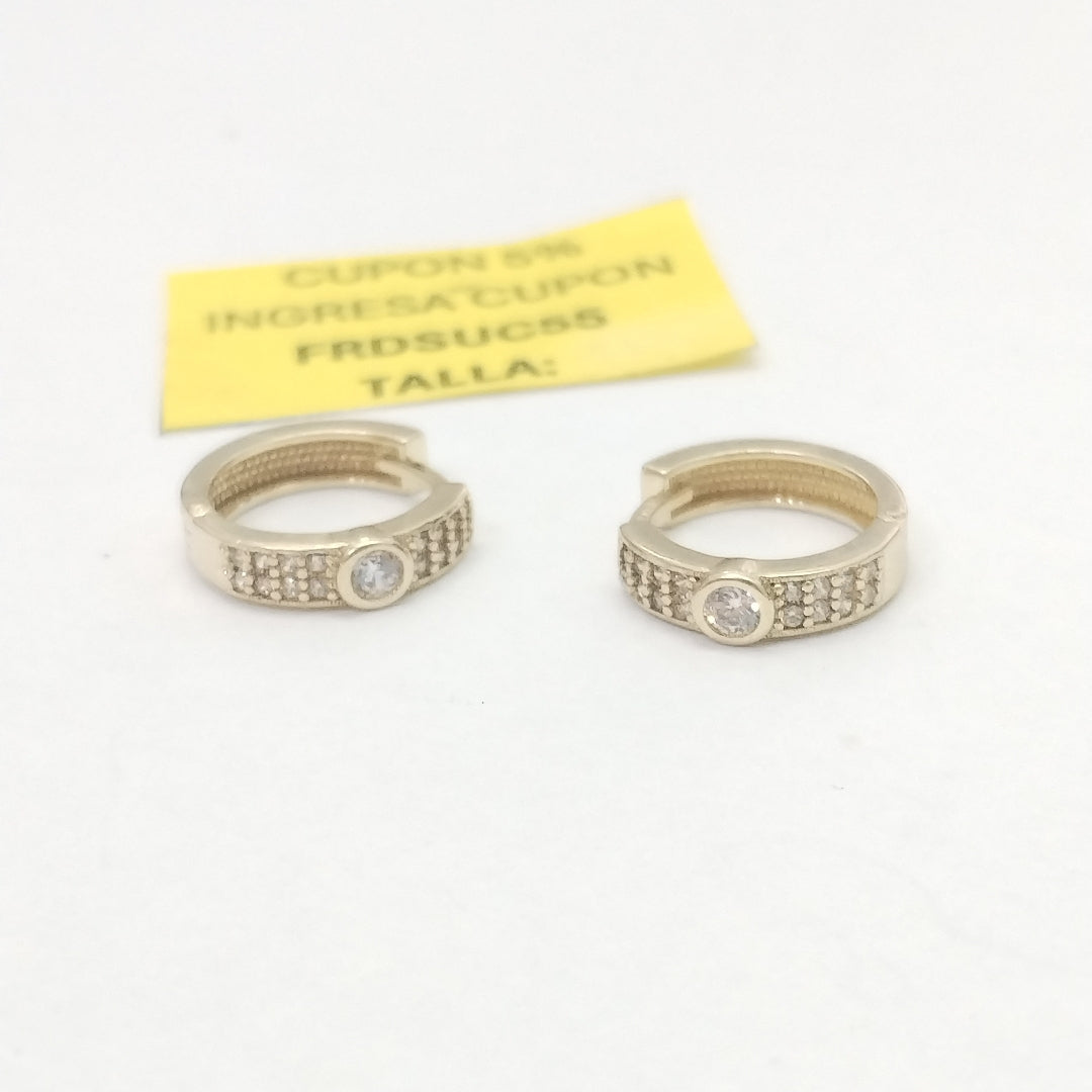 ARETES ARRACADAS C CIRCONIAS 10K 2.6 GR (NUEVO)
