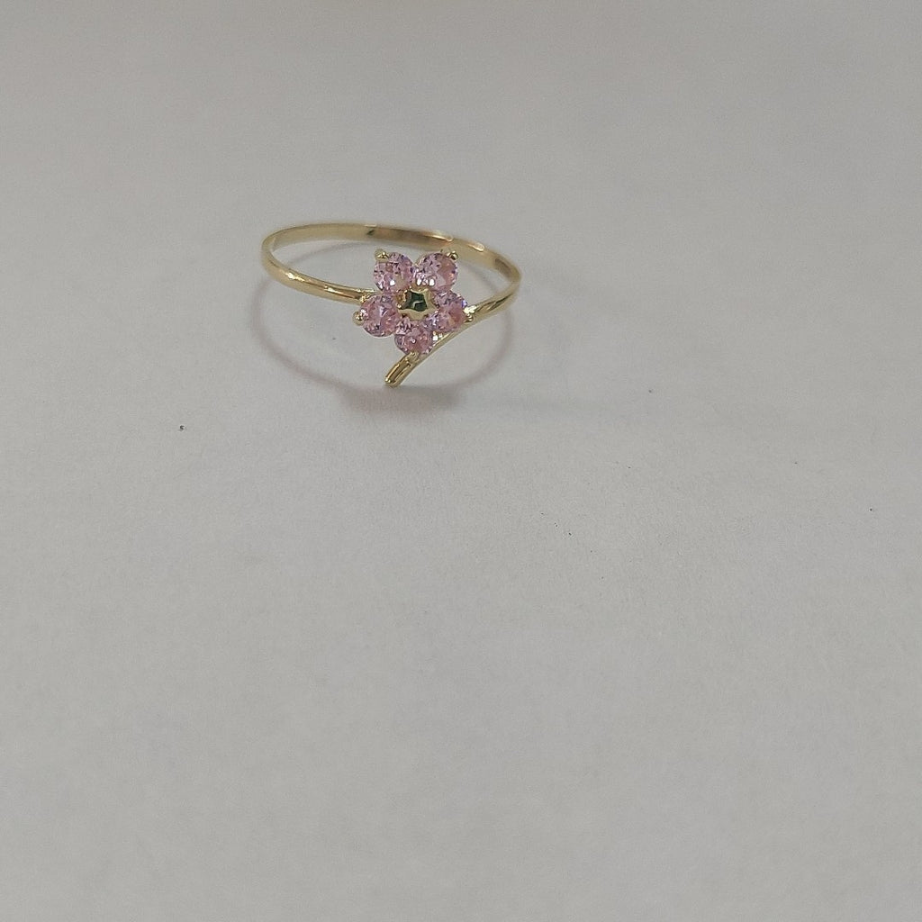 ANILLOS FIG FLOR PIEDRAS COL 14K TALLA 7 0.9 GR (NUEVO)
