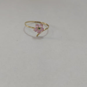 ANILLOS FIG FLOR PIEDRAS COL 14K TALLA 7 0.9 GR (NUEVO)