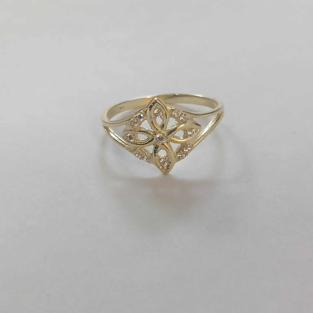 ANILLOS ANILLITO FIG NUDO DE BRUJA CON CIRCONIAS 10K TALLA 8 1.8 GR (NUEVO)
