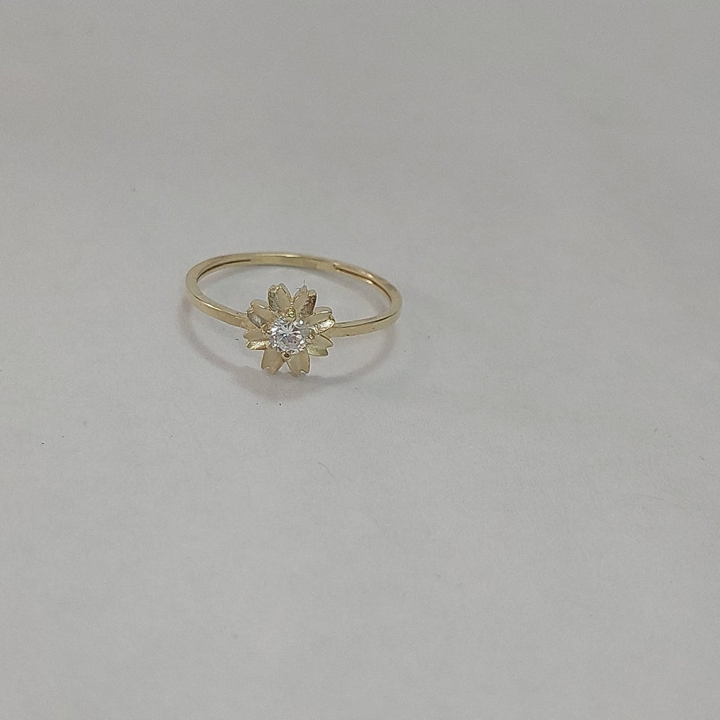 ANILLOS FIG FLOR CON CIRCONIAS 14K TALLA 7 1 GR (NUEVO)