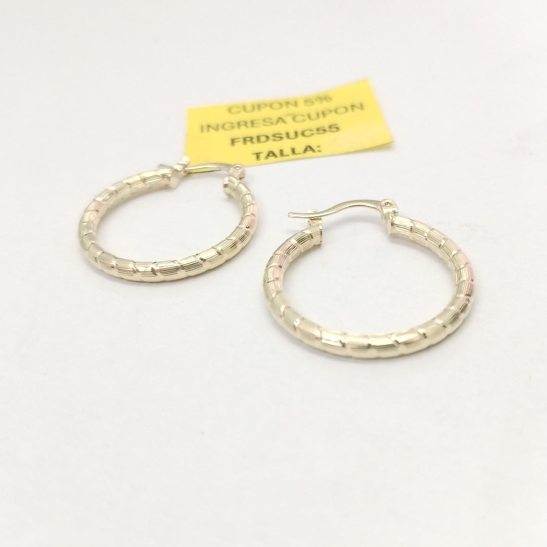 ARETES ARRACADAS LABRADAS 14K 3.3 GR (NUEVO)