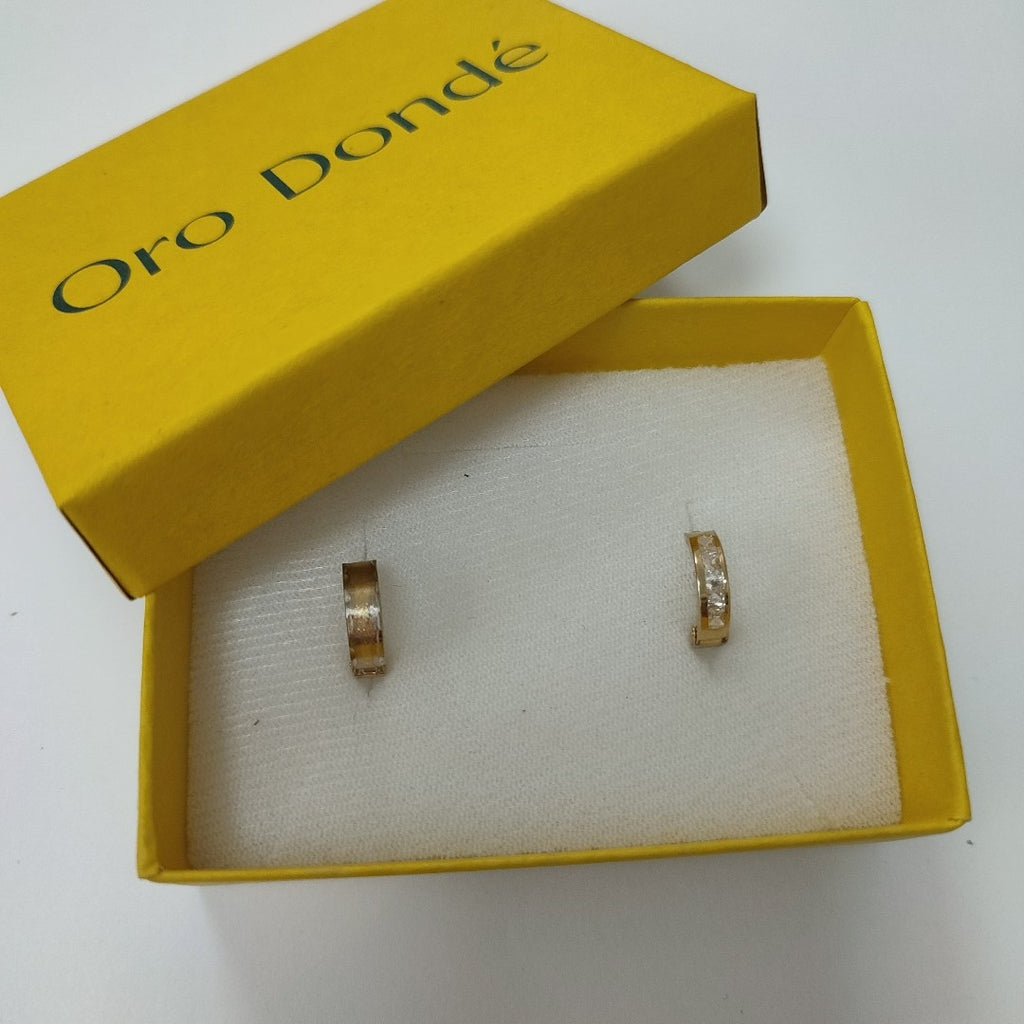 ARETES ARRACADAS C CIRCONIAS 10K 1.2 GR (NUEVO)