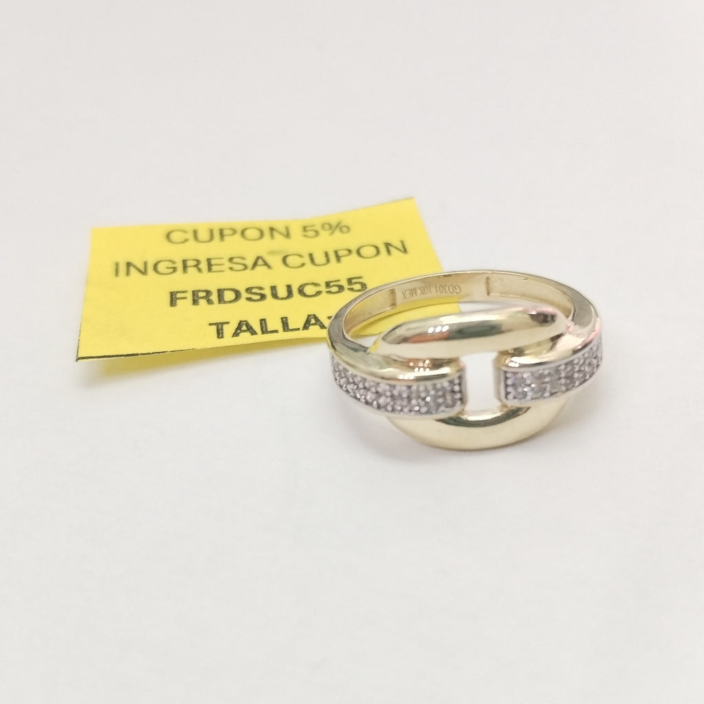 ANILLO ANILLITO C CIRCONIAS 10K 7.5 TALLA 2.5 GR (NUEVO)