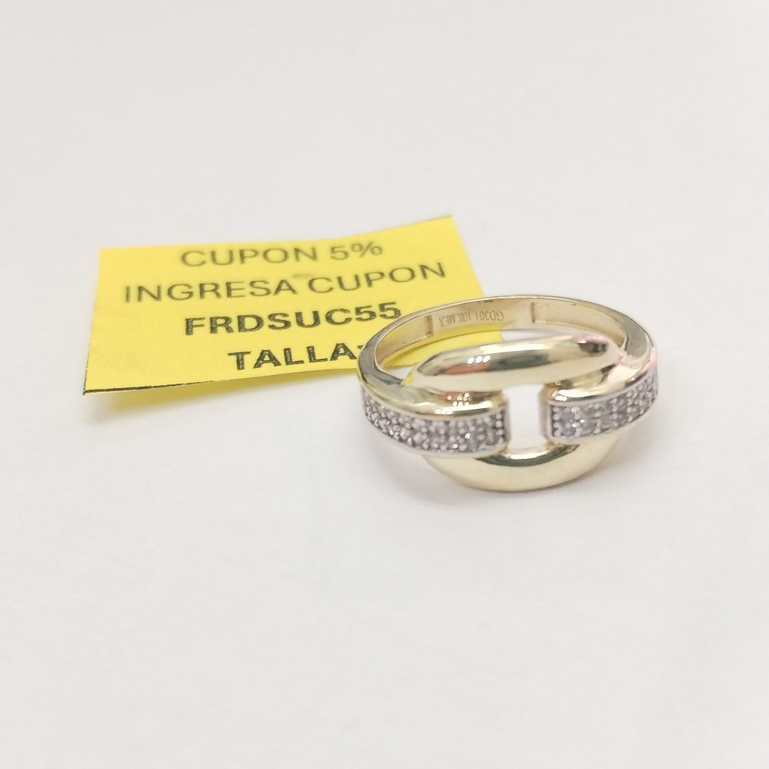 ANILLO ANILLITO C CIRCONIAS 10K 7.5 TALLA 2.5 GR (NUEVO)