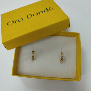 ARETES HUGGIES CON CIRCONIAS 14K 2.2 GR (NUEVO)