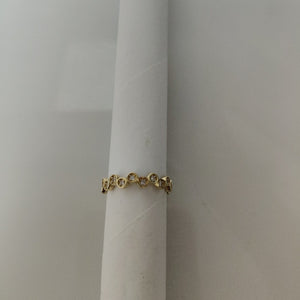 ANILLO ANILLITO C CIRCONIAS 14K 8 TALLA 2.2 GR (NUEVO)