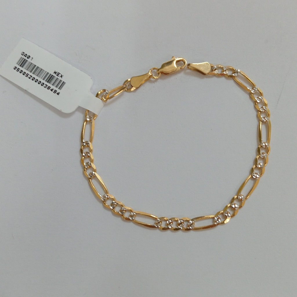 PULSERA 3X1 DIAMANTADA 14K 18 CM 4.4 GR (NUEVO)