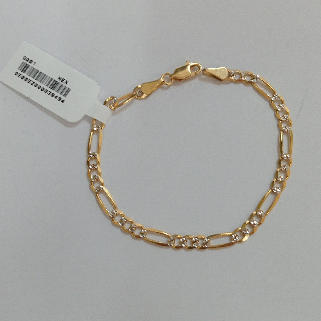 PULSERA 3X1 DIAMANTADA 14K 18 CM 4.4 GR (NUEVO)