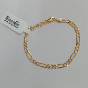 PULSERA 3X1 DIAMANTADA 14K 18 CM 4.4 GR (NUEVO)