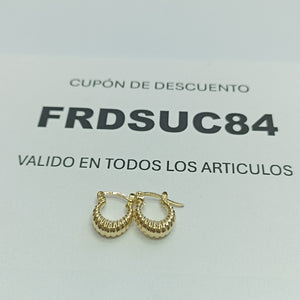 ARETES ARRACADA ESTRIADAS 14K 1.1 GR (NUEVO)