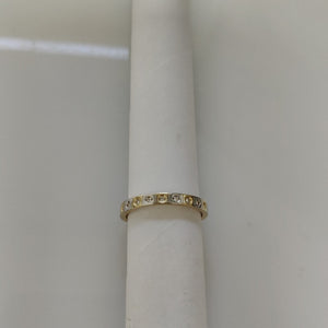 ANILLO ANILLITO C CIRCONIAS COMBINADO 14K 8 TALLA 2 GR (NUEVO)