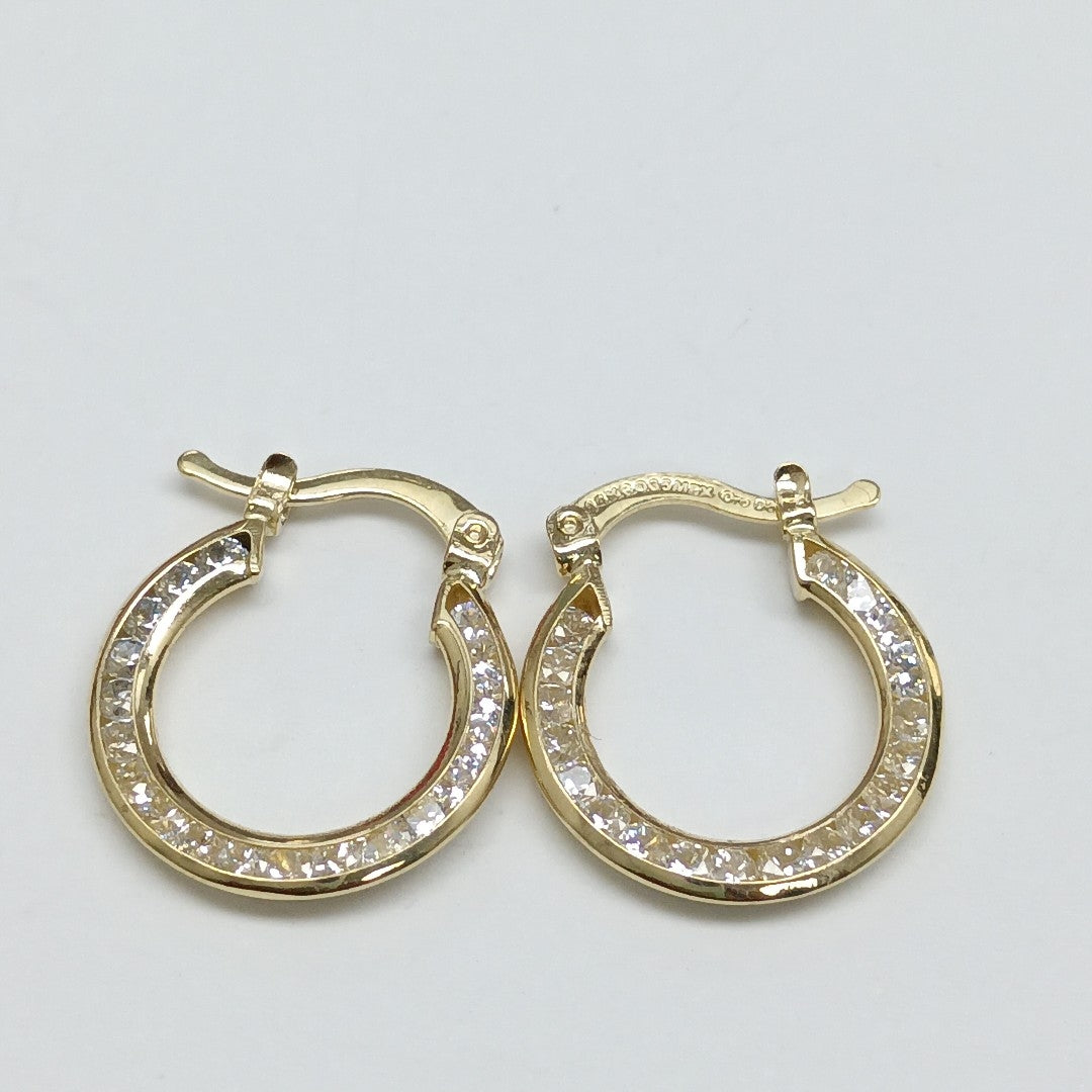 ARETES ARRACADAS CON CIRCONIAS 14K 2.3 GR (NUEVO)
