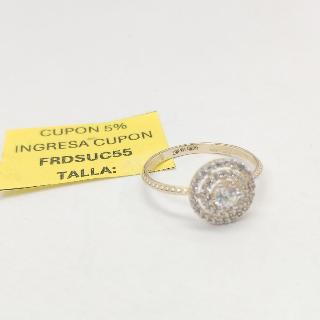 ANILLO ANILLITO C CIRCONIAS 14K 8.5 TALLA 1.9 GR (NUEVO)