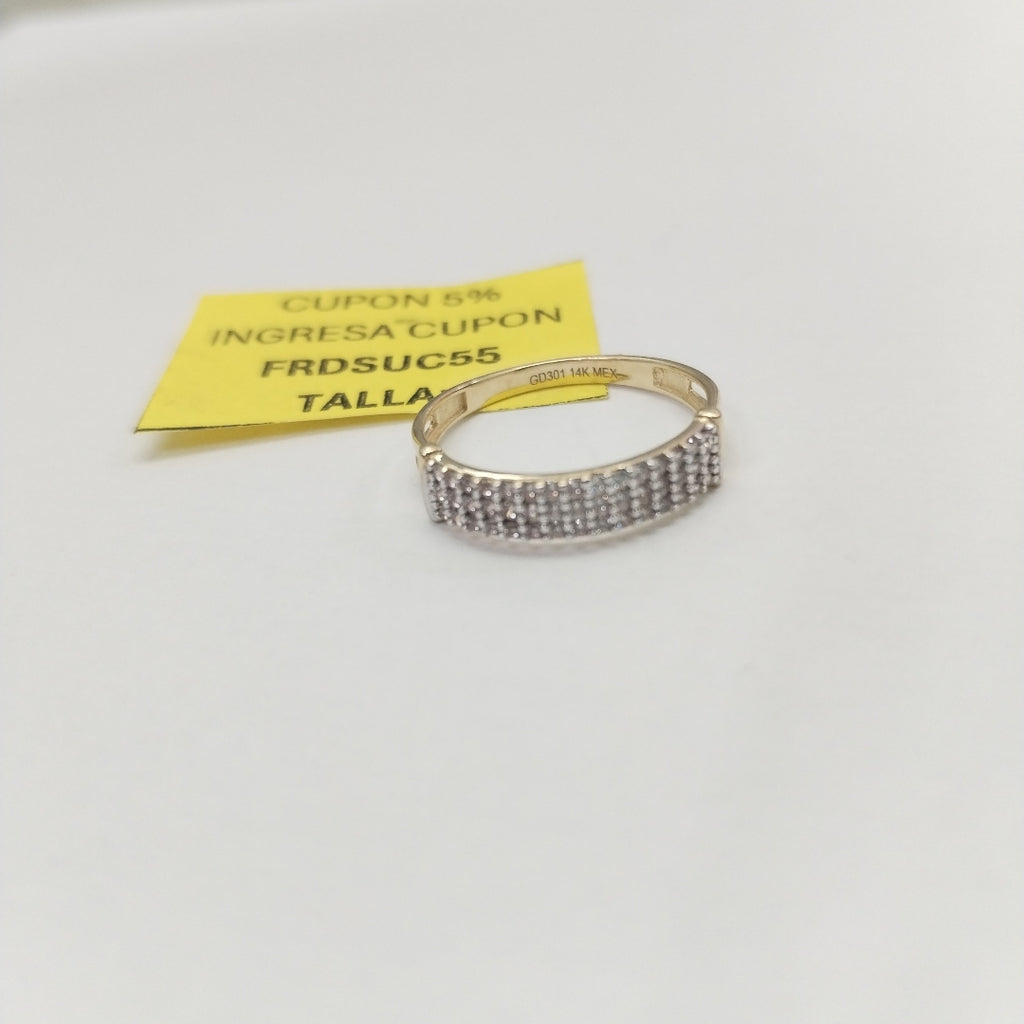 ANILLO ANILLITO C CIRCONIAS 14K 7 TALLA 1.6 GR (NUEVO)