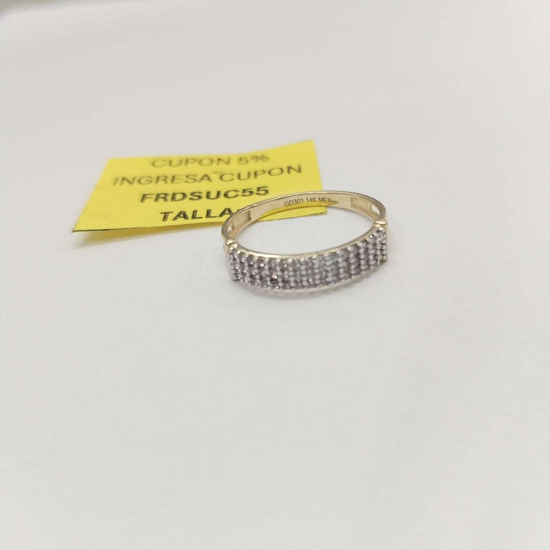 ANILLO ANILLITO C CIRCONIAS 14K 7 TALLA 1.6 GR (NUEVO)