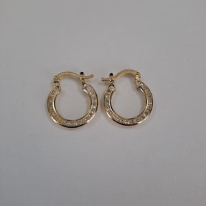 ARETES ARRACADAS CON CIRCONIAS 14K 2.4 GR (NUEVO)
