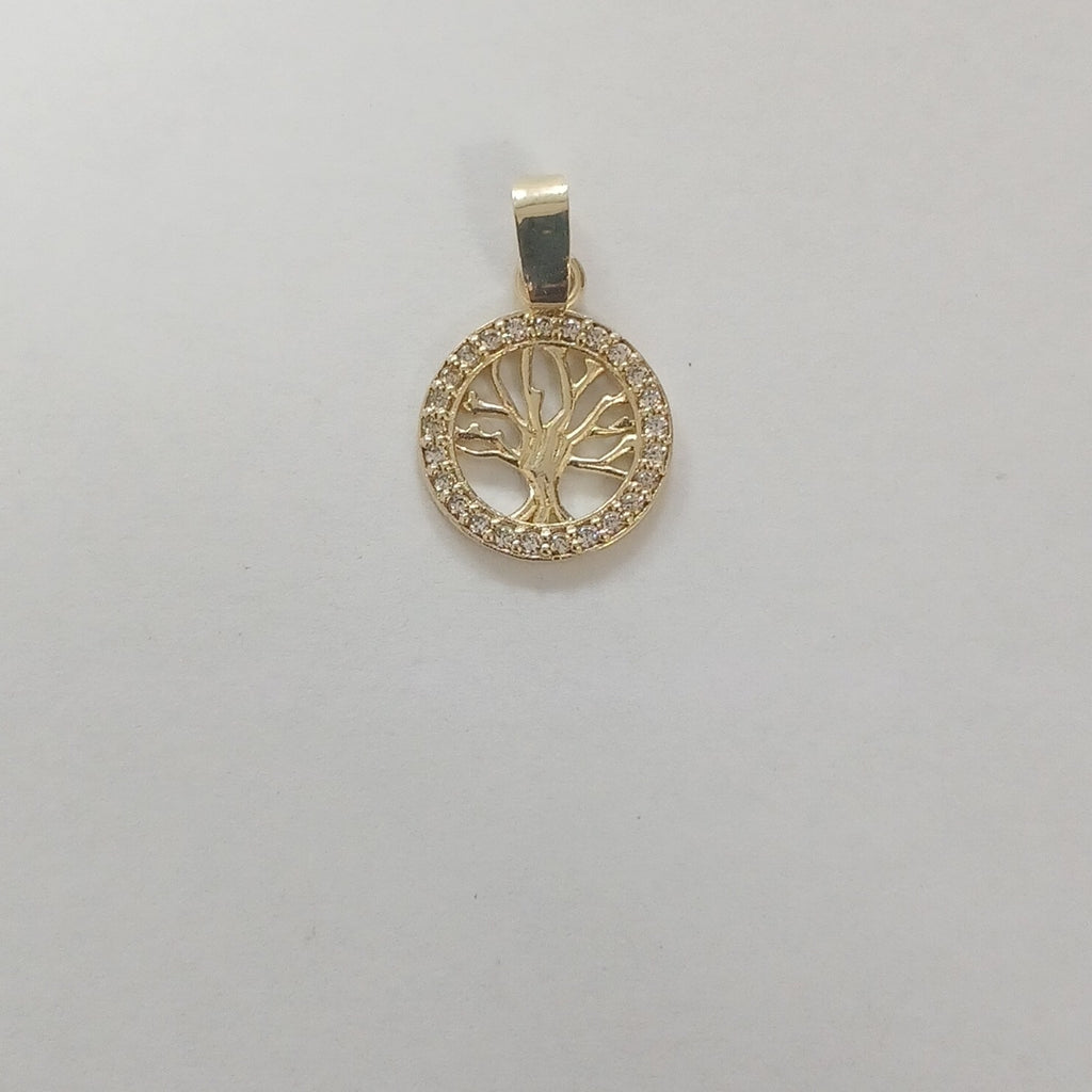 DIJE ARBOL CON CIRCONIAS 10K 0.8 GR (NUEVO)