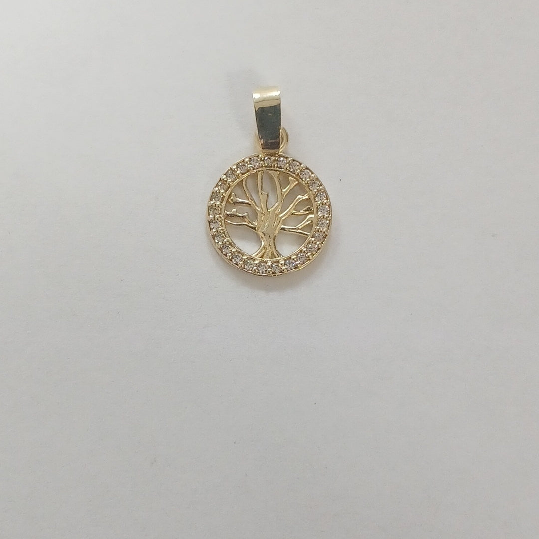 DIJE ARBOL CON CIRCONIAS 10K 0.8 GR (NUEVO)