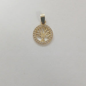 DIJE ARBOL CON CIRCONIAS 10K 0.8 GR (NUEVO)
