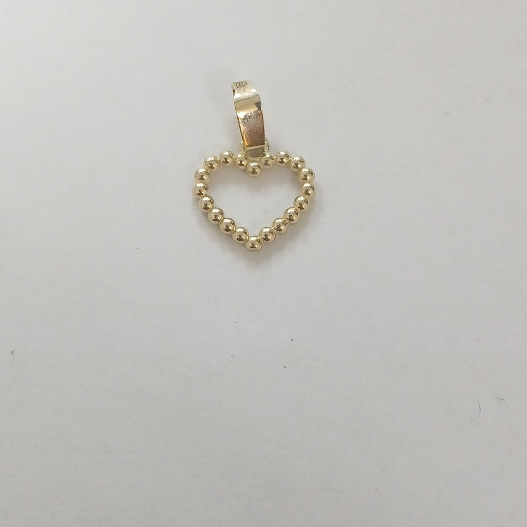 DIJE CORAZON CON CIRCONIAS 10K 0.5 GR (NUEVO)