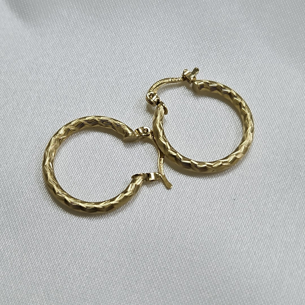 ARETES ARRACADAS LABRADAS 14K 2.1 GR (NUEVO)