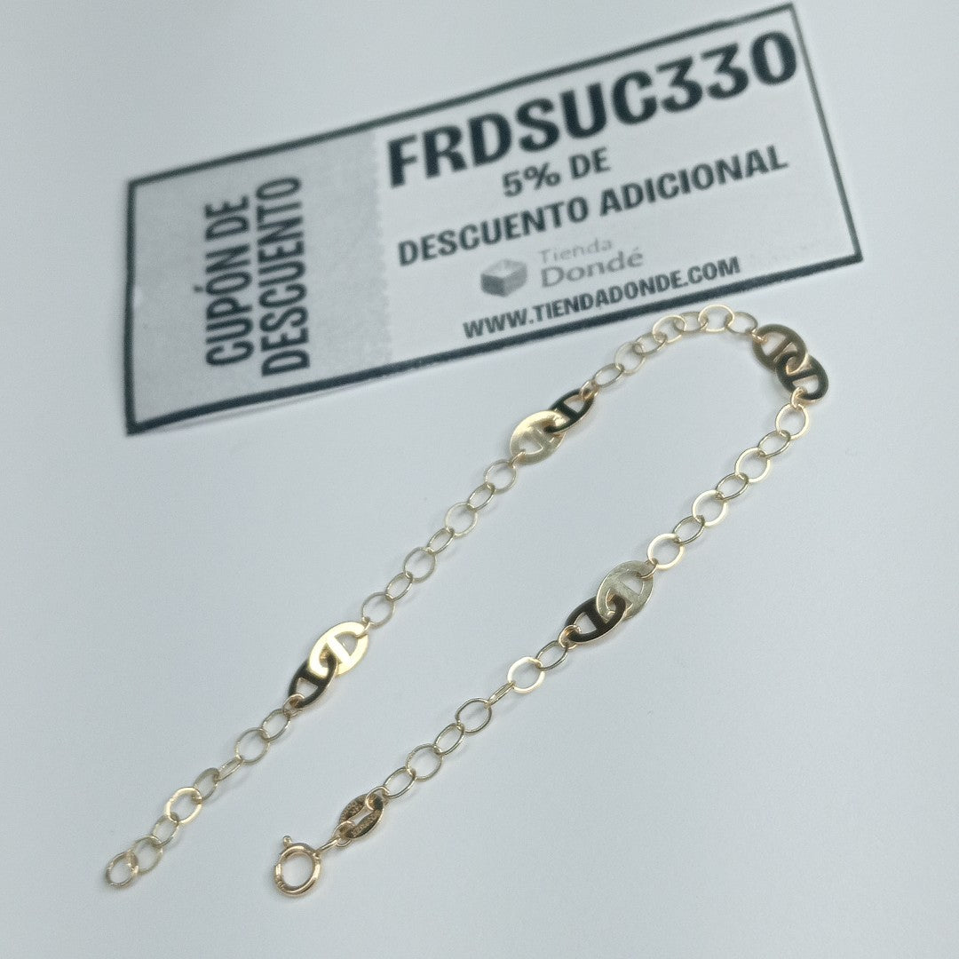 PULSERA TEJIDO ESPECIAL 14K 18 CM 1.5 GR (NUEVO)