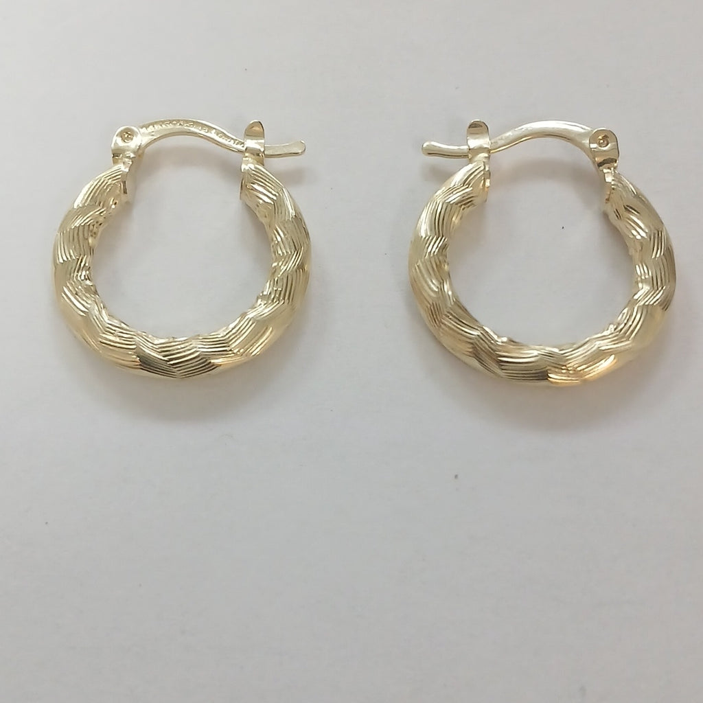 ARETES TEJIDO ARRACADAS ASTRIADAS 14K 2 GR (NUEVO)