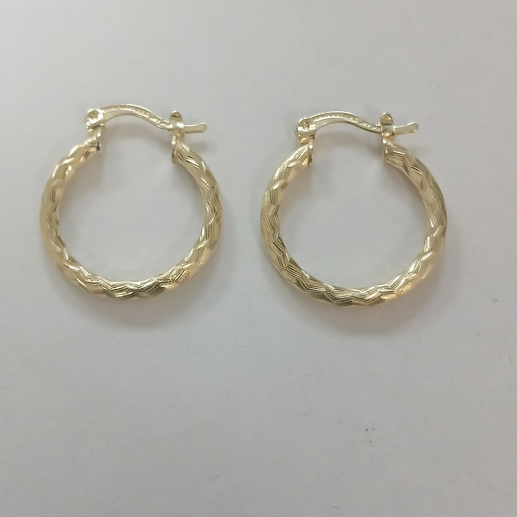ARETES ARRACADAS LABRADAS 14K 2.1 GR (NUEVO)