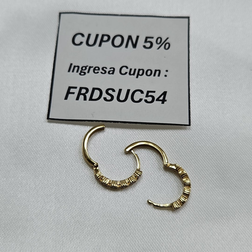 ARETES ARRACADA C CIRCONIAS 14K 2 GR (NUEVO)