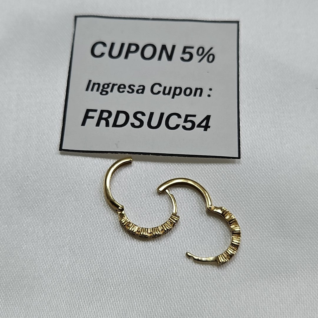 ARETES ARRACADA C CIRCONIAS 14K 2 GR (NUEVO)