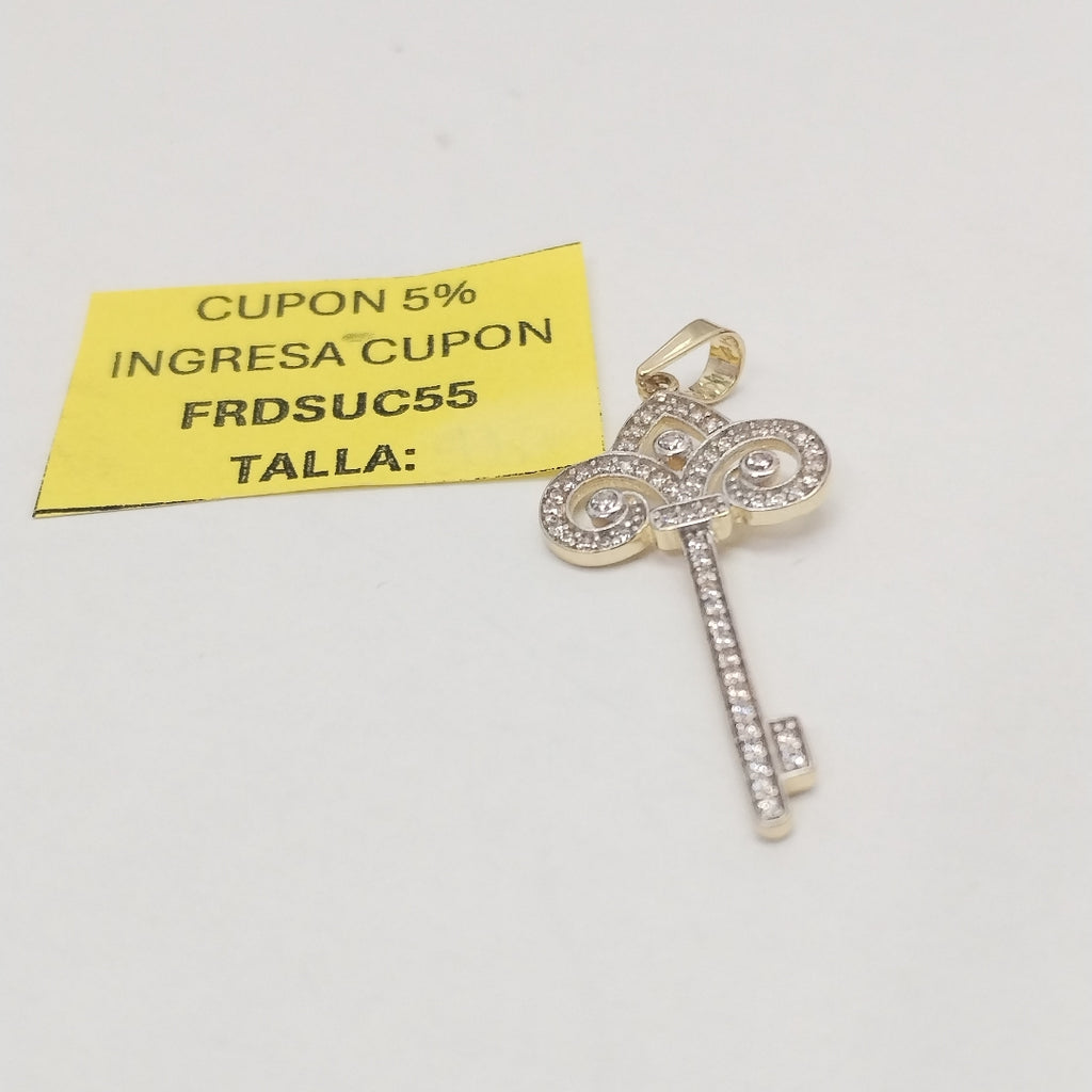 DIJE LLAVE C CIRCONIAS 14K 1.6 GR (NUEVO)