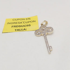 DIJE LLAVE C CIRCONIAS 14K 1.6 GR (NUEVO)