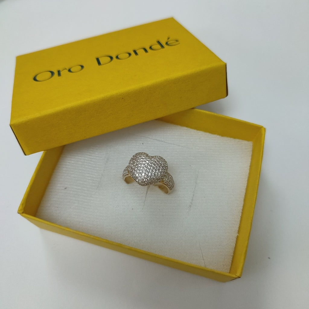 ANILLO ANILLITO CORAZON C CIRCONIAS 14K 7 TALLA 4.8 GR (NUEVO)