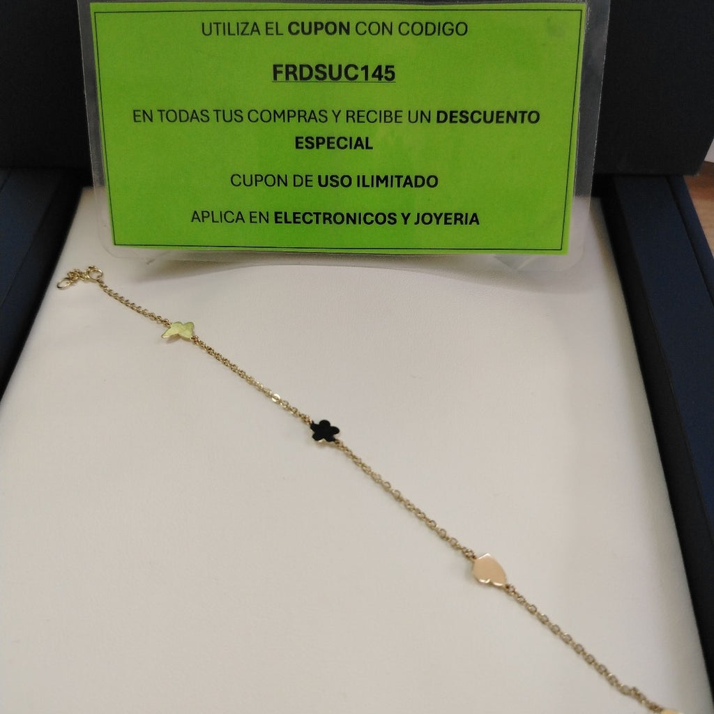 PULSERA ESPECIAL C FIGURAS 14K 18 CM 1.8 GR (NUEVO)