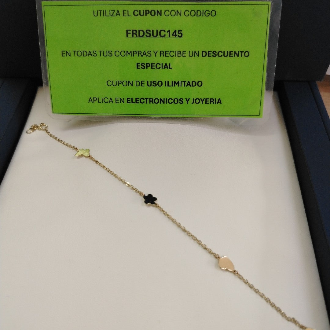 PULSERA ESPECIAL C FIGURAS 14K 18 CM 1.8 GR (NUEVO)
