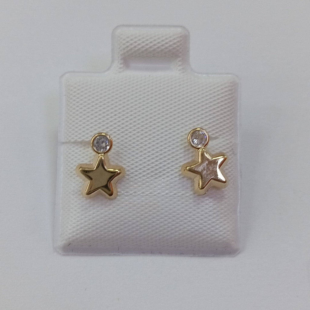 BROQUELES BROQUEL FIG ESTRELLA C CIRCONIA 14K 0.2603 GR (NUEVO)