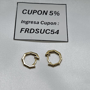 ARETES HUGIES C CIRCONIAS 14K 1.4 GR (NUEVO)