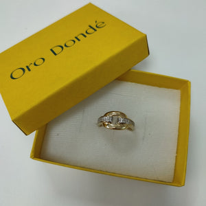 ANILLO ANILLITO C CIRCONIAS 10K 8.5 TALLA 2.8 GR (NUEVO)